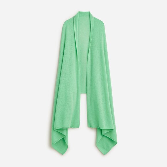 NWT-One Size-J.Crew Oversized cashmere wrap - Blade Green - Picture 1 of 2